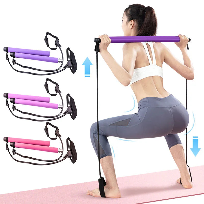 Yoga Pilates Bar Stick Resistance Bands