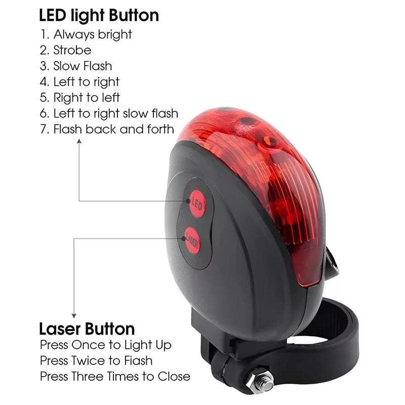Waterproof Bicycle 2 Lasers LED Lights
