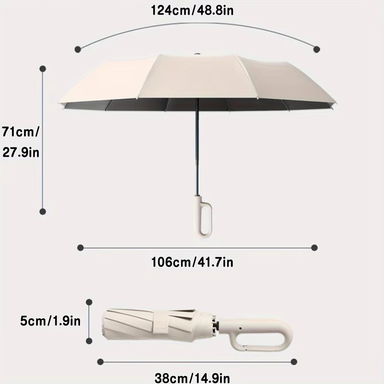 Automatic Folding UV Protection Umbrella Unisex Dual Purpose Rain Sun Umbrella