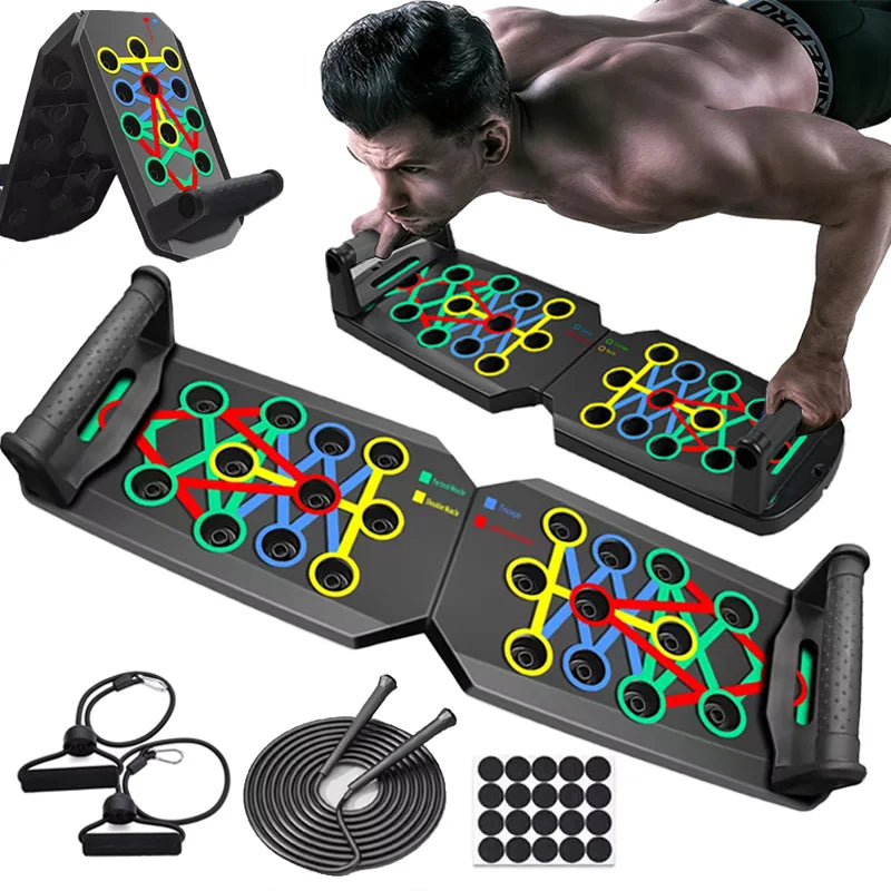 14 in1 Push Up Board Rack Bar Grip Handle Muscle Train Gym Workout Fitness Stand